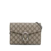 Gucci Vintage Pre-owned Tyg crossbodyvskor Beige, Dam