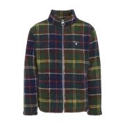 Barbour Tartan Fleece Zip Through Sweaters Multicolor, Herr