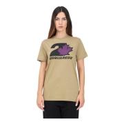 Dsquared2 Grön Logo Print T-shirt Kvinnor Green, Dam