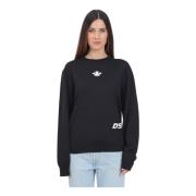 Dsquared2 Svart Crew-Neck Tröja med Logotyp Black, Dam