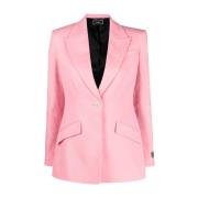 Versace Rosa Logo Jacquard Blazer Pink, Dam