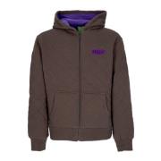 HUF Quiltad Dragkedja Hoodie med Termisk Foder Brown, Herr