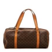 Celine Vintage Pre-owned Belagd canvas handvskor Brown, Dam