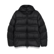 Moncler Svart Vadderad Jacka med Huva Black, Herr