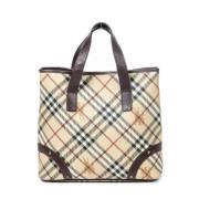 Burberry Vintage Pre-owned Belagd canvas handvskor Beige, Dam