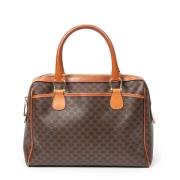 Celine Vintage Pre-owned Belagd canvas handvskor Brown, Dam