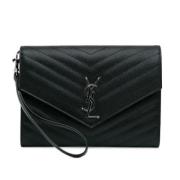 Yves Saint Laurent Vintage Pre-owned Laeder kuvertvskor Black, Dam