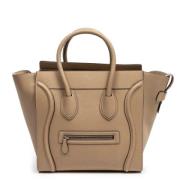 Celine Vintage Pre-owned Laeder handvskor Beige, Dam