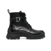 Dsquared2 Statement Combat Sneakers Black, Dam