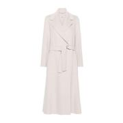 Max Mara Vit Ull Midi Wrap Kappa White, Dam