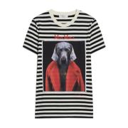 Max Mara Weimaraner Print Kortärmad T-shirt Multicolor, Dam