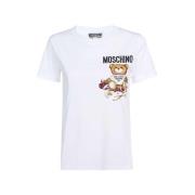 Moschino Casual Bomull T-shirt för Män White, Dam