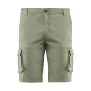 BomBoogie Cargo Shorts i Stretch Bomull Green, Herr