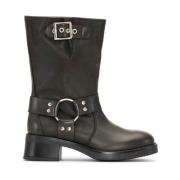 JoDis Svarta Biker Boots med Harness-detaljer Black, Dam