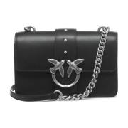 Pinko Studded Crossbodyväska med Logo Detaljer Black, Dam