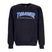 Thrasher Rutig Crewneck Långärmad Sweatshirt Blue, Herr