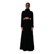 Undress Code Strukturerad Maxi Kjol Moonshine Stil Black, Dam