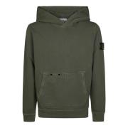 Stone Island Cappuccio hoodie i trendig stil Green, Herr