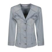 Ganni Figursydd Denimjacka Blue, Dam