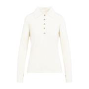 Courrèges Naturlig Multi Knappar Polo Skjorta Beige, Dam