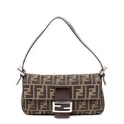 Fendi Vintage Pre-owned Canvas axelremsvskor Brown, Dam