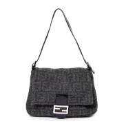 Fendi Vintage Pre-owned Canvas axelremsvskor Gray, Dam