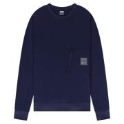 Kultivate Blå Bryan Sweatshirt med Ribbad Finish Blue, Herr