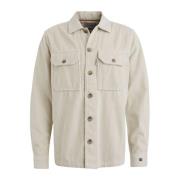 Cast Iron Ribcord Overshirt Solid Shirt Beige, Herr