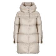 Herno Beige Dunjacka med Huva Beige, Dam