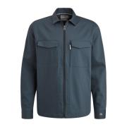 Cast Iron Stilig Overshirt med Dragkedja och Fickor Blue, Herr