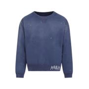 Maison Margiela Marinblå Handwritten Sweatshirt Blue, Herr