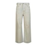 Diesel Beige Wide Leg Jeans Blue, Dam