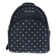 Michael Kors Elegant Läderbackpack i Marinblå Blue, Unisex