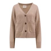 Lisa Yang Cashmere V-Hals Kofta Beige, Dam