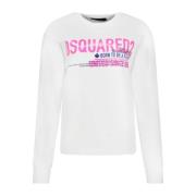 Dsquared2 Vit Bomullströja Ss22 White, Dam