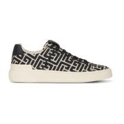 Balmain B-Court tränare med jacquard monogram Black, Dam