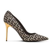 Balmain Ruby stilettos med jacquard-monogram Black, Dam