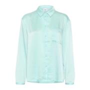 Saint Tropez Pastel Turquoise Oversized Blus Blue, Dam