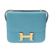 Hermès Vintage Pre-owned Tyg axelremsvskor Blue, Dam