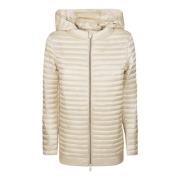 Save The Duck Huvad Parka Vintermode Kvinnor Beige, Dam