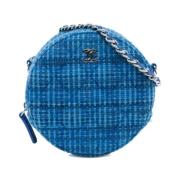 Chanel Vintage Pre-owned Tyg axelremsvskor Blue, Dam