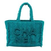 Chanel Vintage Pre-owned Tyg totevskor Green, Dam