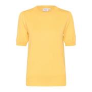 Saint Tropez Melange Stickad Pullover 3/4 Ärmar Yellow, Dam