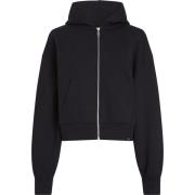 Calvin Klein Svart Dragkedja Hoodie Tröja Black, Dam