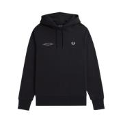 Fred Perry Stilig Sweatshirt för Män Black, Herr