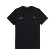 Fred Perry Casual Bomullstee för Vardagsbruk Black, Herr