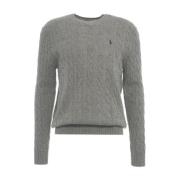 Ralph Lauren Grå Stickat Aw24 Stiligt Bekvämt Gray, Herr