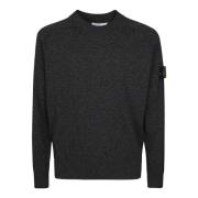 Stone Island Räfflad Crew Neck Tröja Gray, Herr