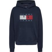 Tommy Jeans Marinblå Hoodie Sweatshirt Stilren Blue, Dam