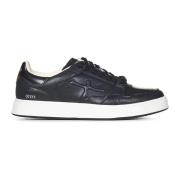 Premiata Svarta läder låga sneakers Black, Herr